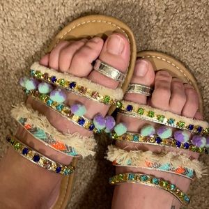 Cute jeweled sandals. Size 7